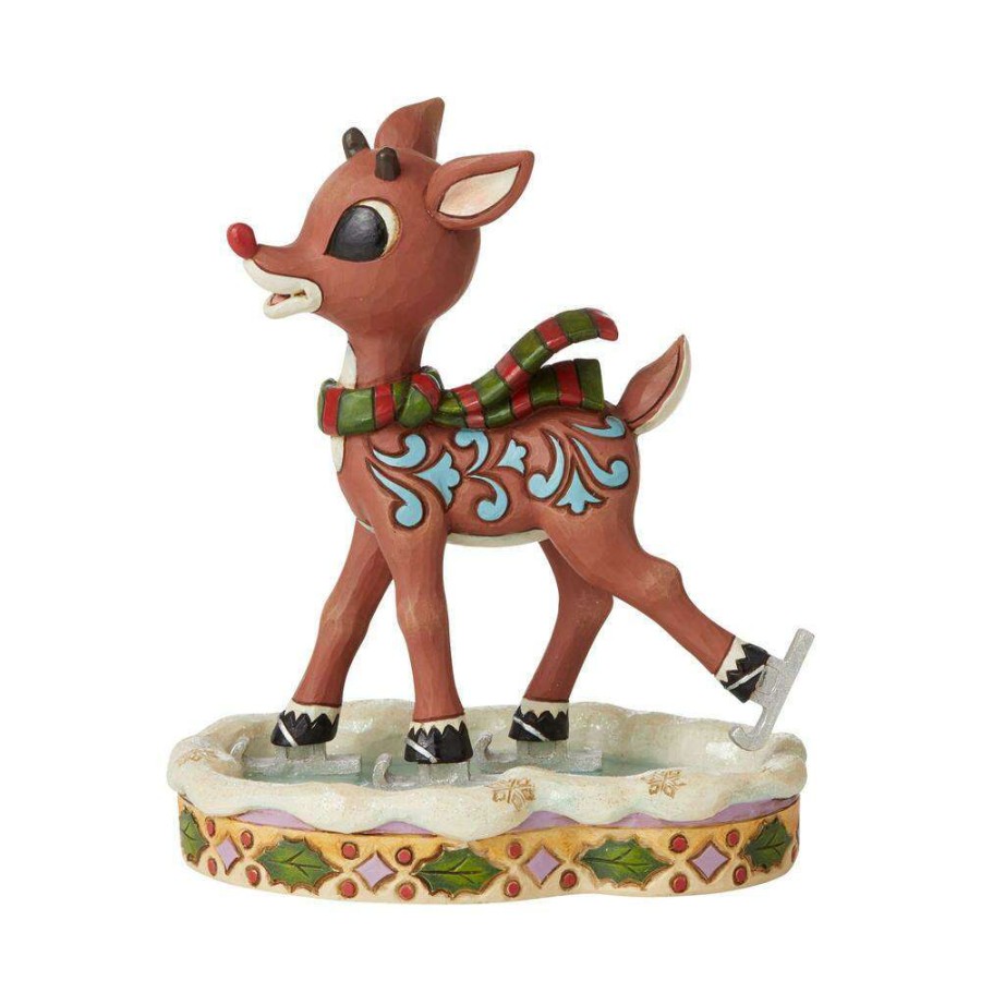 Figures & Figurines * | Disney New Arrivals Rudolph Traditions By Jim Shore Rudolph Ice Skating