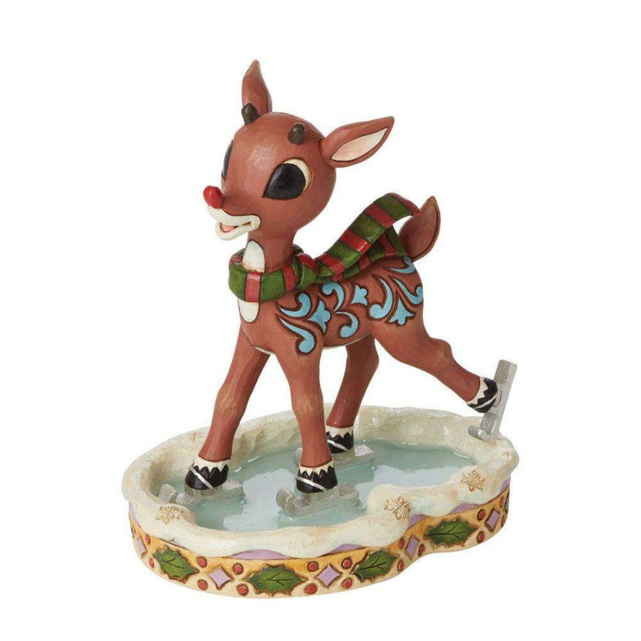 Figures & Figurines * | Disney New Arrivals Rudolph Traditions By Jim Shore Rudolph Ice Skating