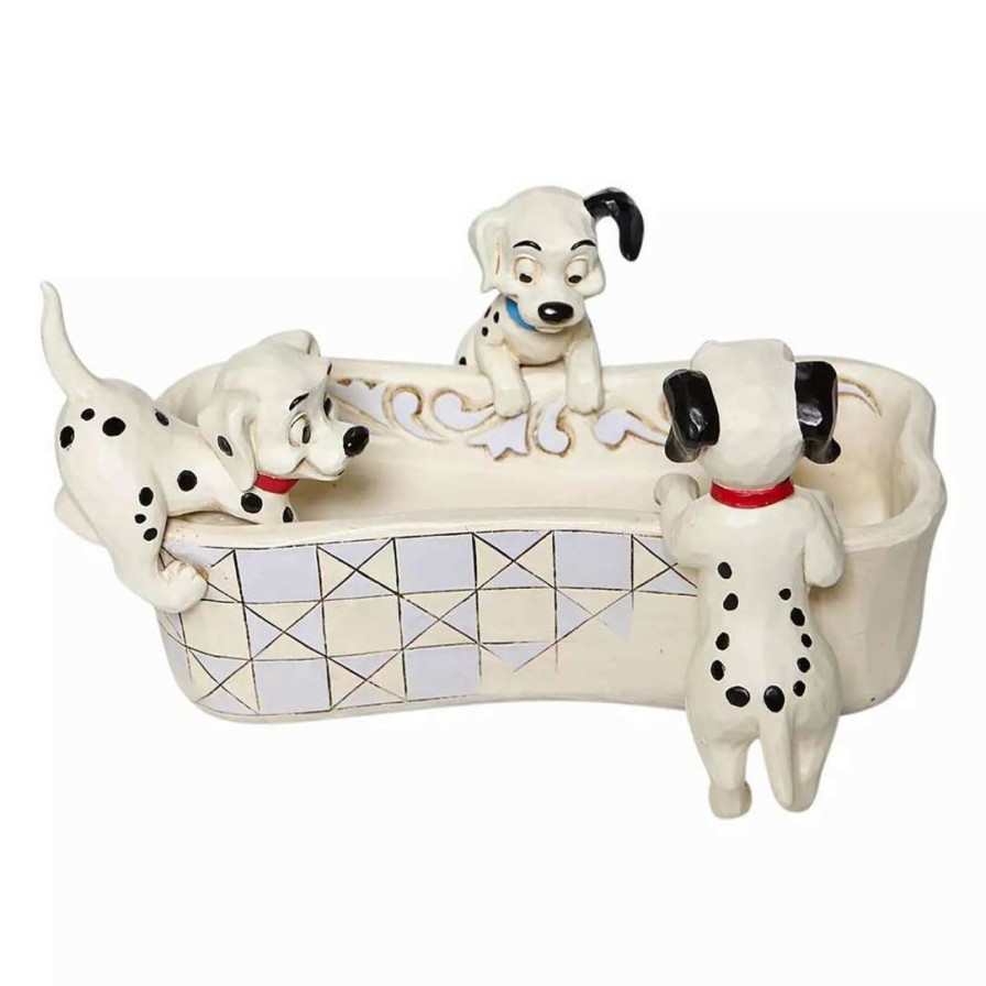 Figures & Figurines * | Disney Traditions By Jim Shore 101 Dalmatians Bone Trinket Dish Closeout Sale