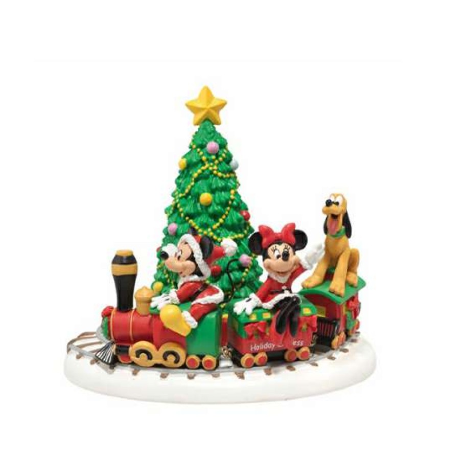 Figures & Figurines * | Disney Village Figure Mickey'S Holiday Express Train Discount Online