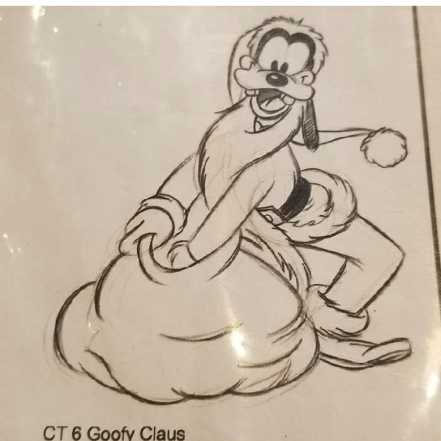 Prints And Signs * | Disney Customized Artist Sketch 1 Character Goofy Claus Original