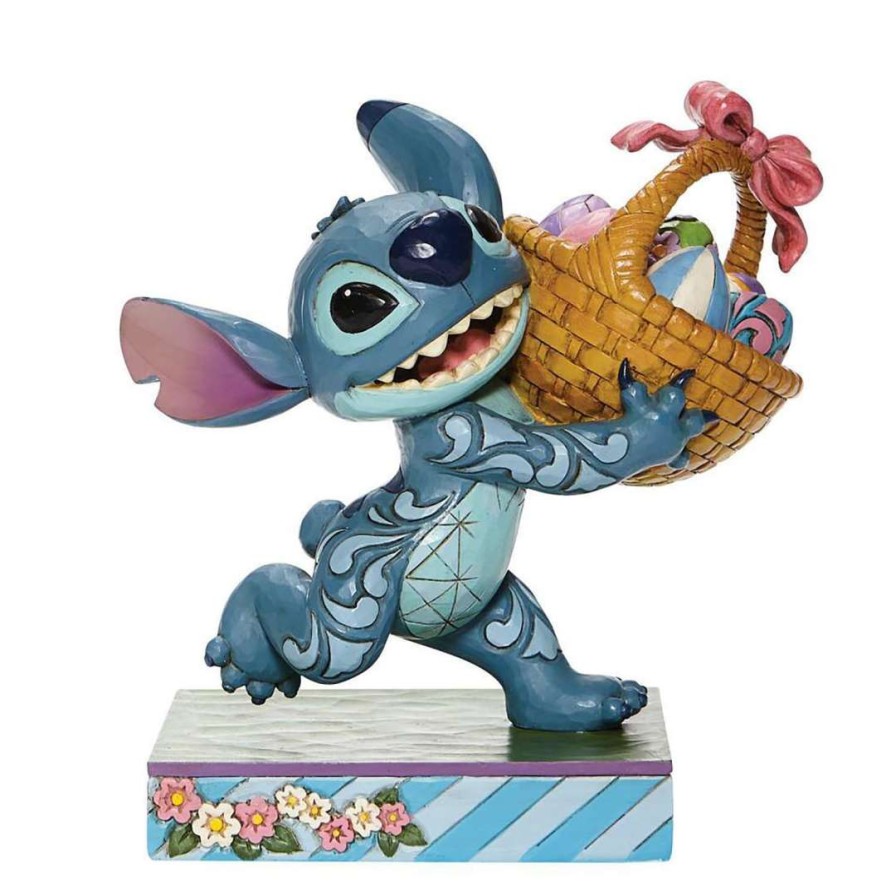 Figures & Figurines * | Disney Traditions By Jim Shore Stitch With Easter Basket Free Delivery