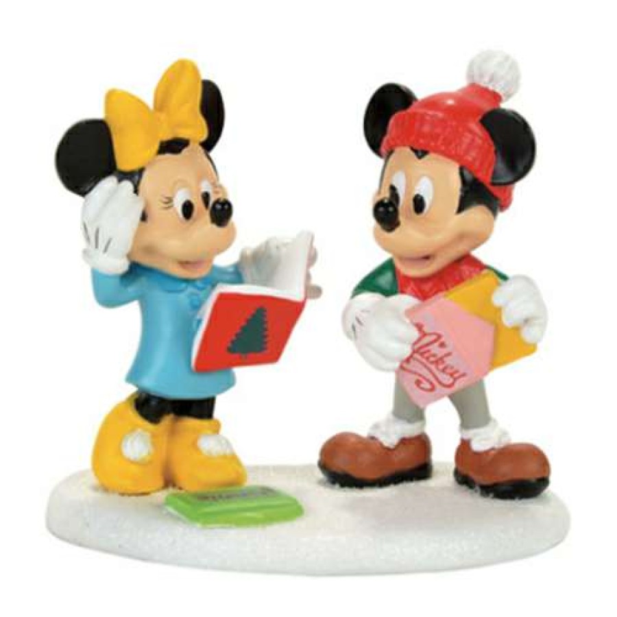 Figures & Figurines * | Disney Village Figurine Mickey And Minnie Card Exchange 4057264 Discount Online