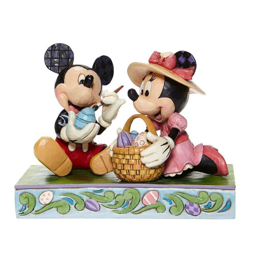 Figures & Figurines * | Disney Traditions By Jim Shore Mickey And Minnie Decorating Eggs 6008319 Discount Online