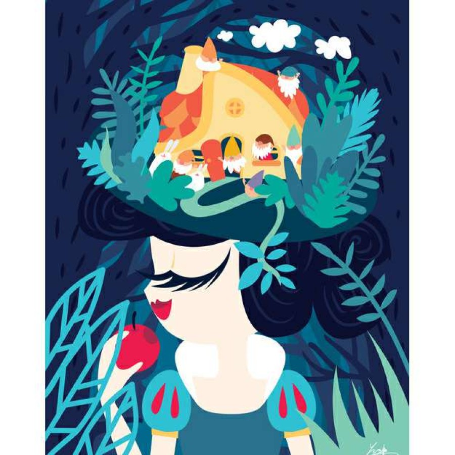 Prints And Signs * | Sale Online Disney Deluxe Print My Pretty Pretty Hat Snow White By Fenway Fan