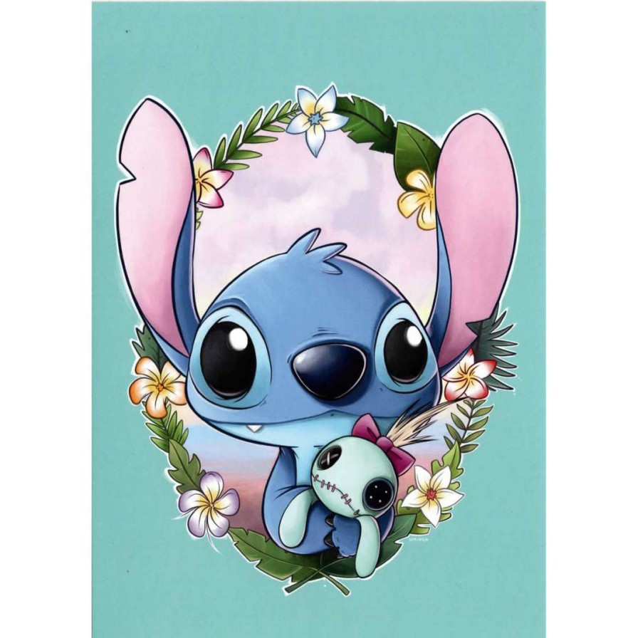 Prints And Signs * | Shop Disney Postcard Chris Uminga Stitch