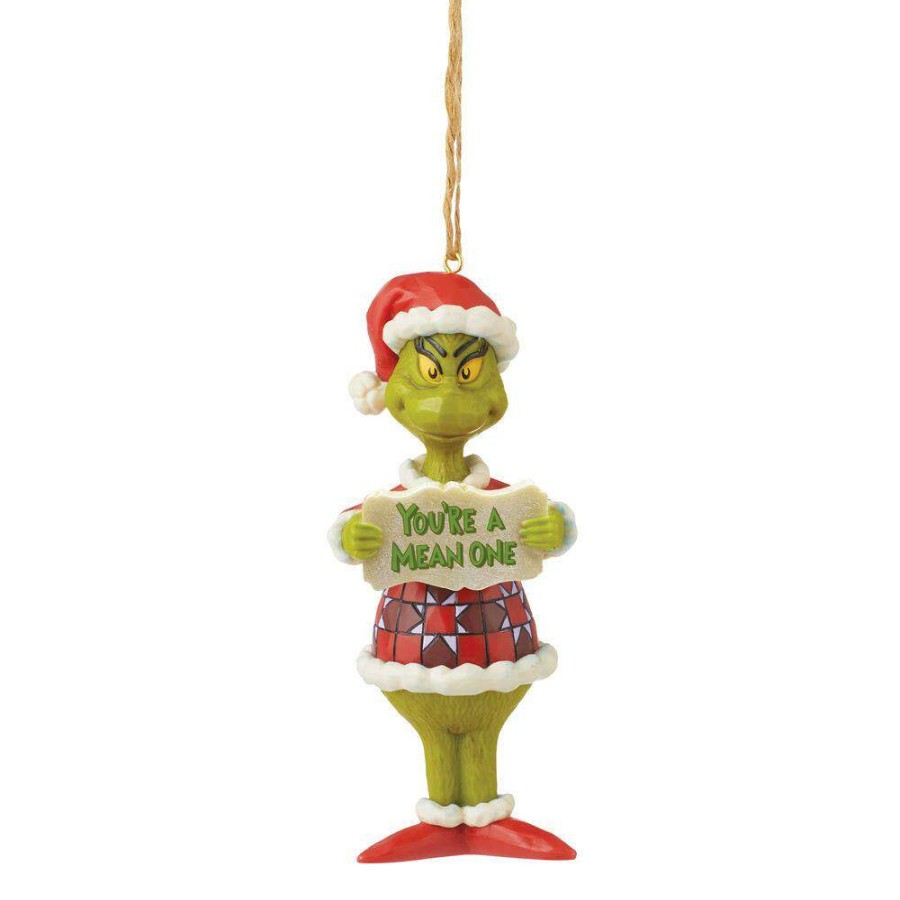 Figures & Figurines * | Disney Best Sellers Grinch By Jim Shore Ornament You'Re A Mean One