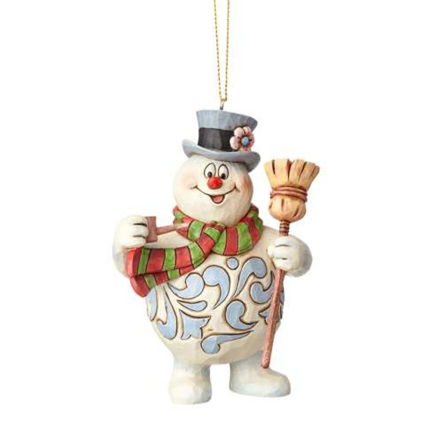 Figures & Figurines * | Disney Sale Online Frosty The Snowman By Jim Shore Frosty With Broom Ornament