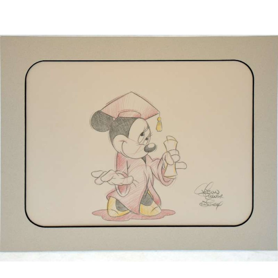 Prints And Signs * | Disney Customized Artist Sketch Minnie Mouse Graduation Red (Specific) Free Delivery