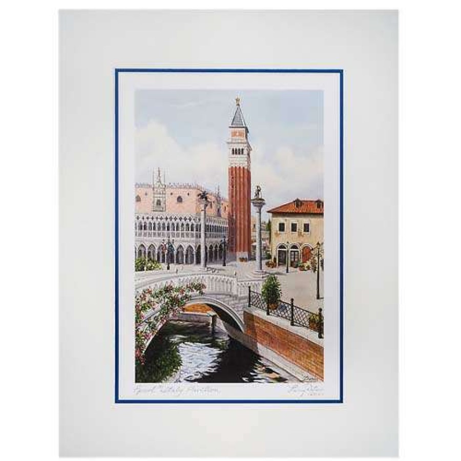 Prints And Signs * | Reliable Quality Disney Artist Print Larry Dotson Epcot Italy Pavilion