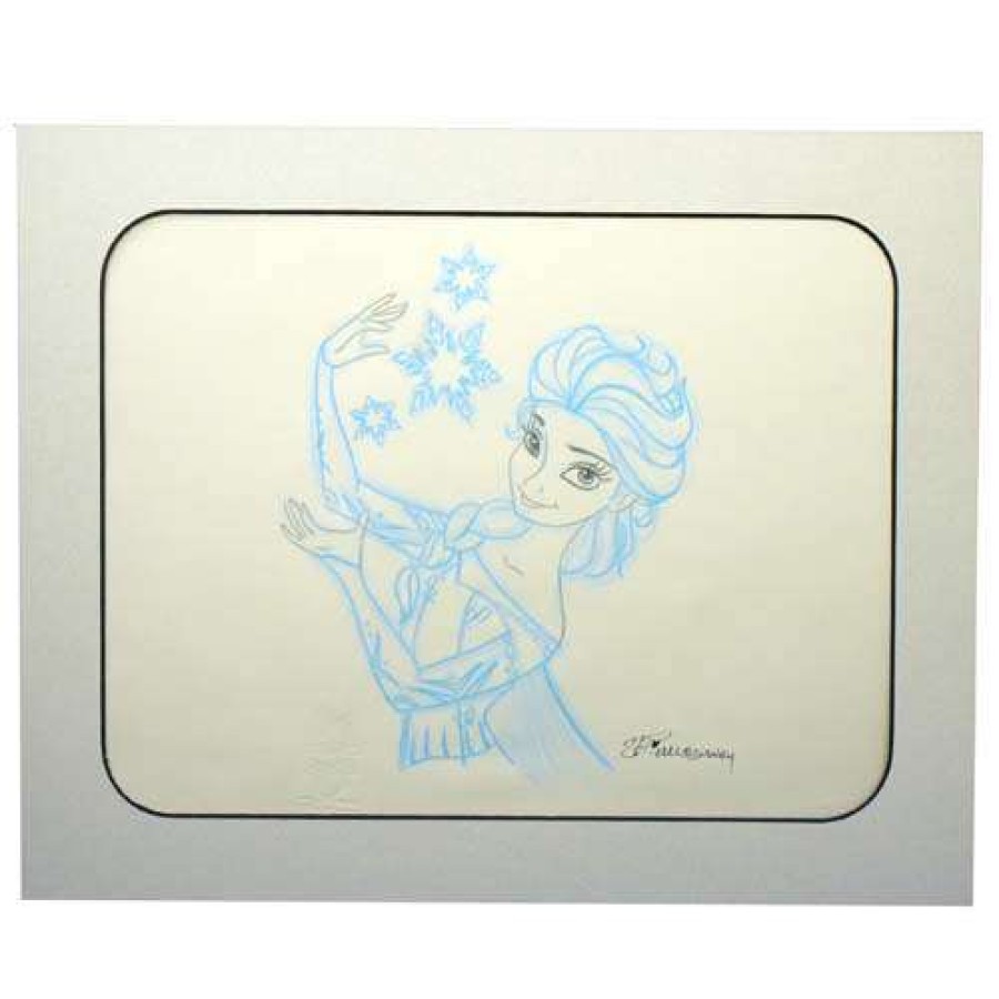 Prints And Signs * | Disney Customized Artist Sketch Frozen Elsa Close-Up In Winter Gown (Specific) Crazy Deals