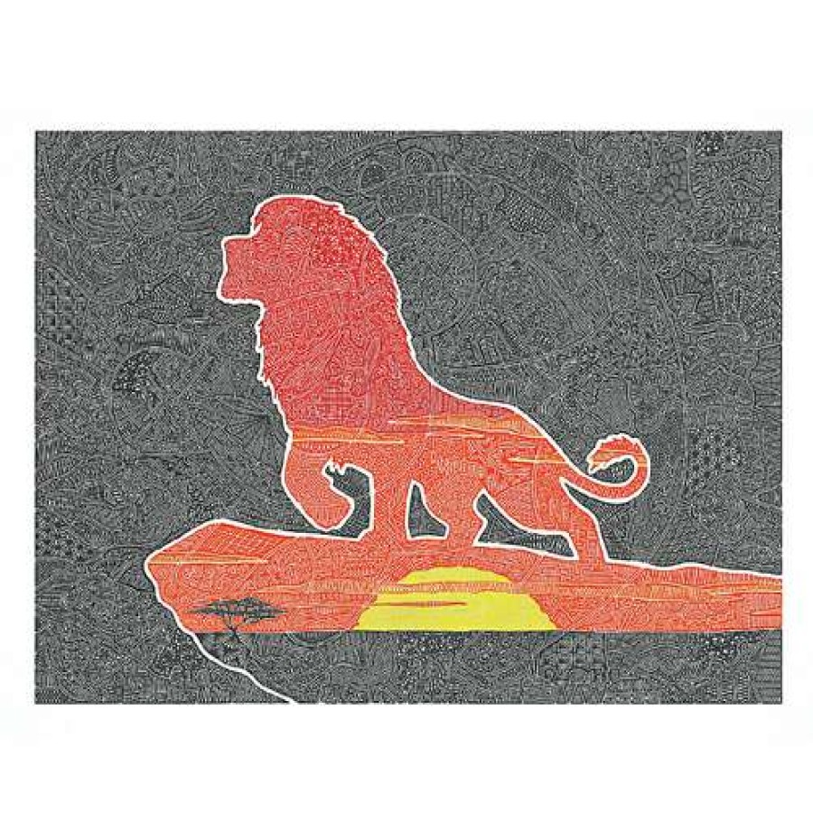 Prints And Signs * | Hot Sale Disney Postcard Pride Rock By Gregg Visintainer