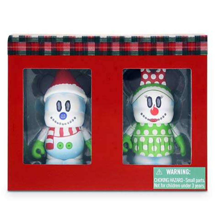 Figures & Figurines * | Disney Vinylmation Figure Set 2014 Holiday Snowman Mickey Minnie Closeout Sale