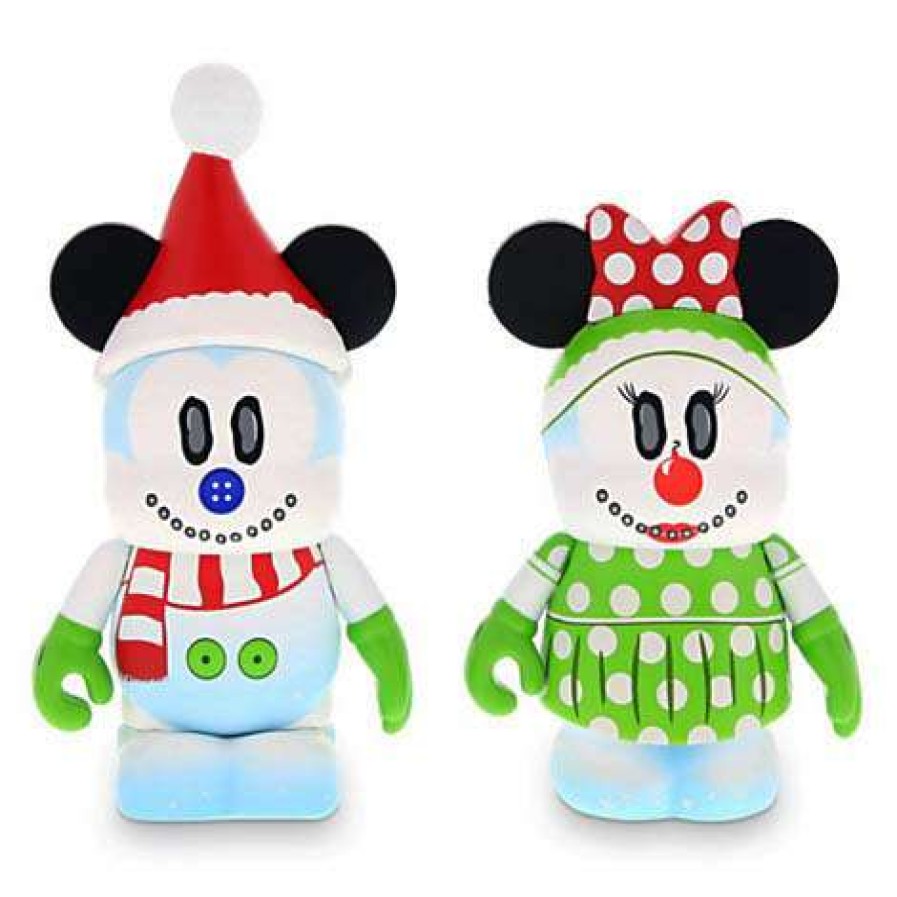 Figures & Figurines * | Disney Vinylmation Figure Set 2014 Holiday Snowman Mickey Minnie Closeout Sale