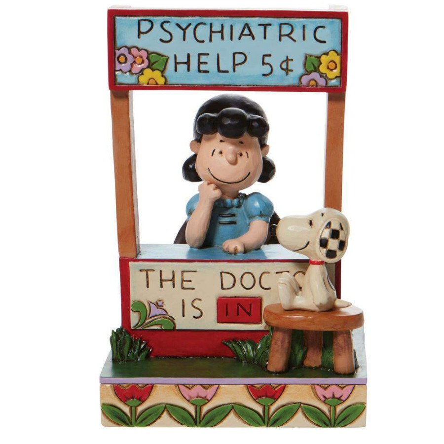 Figures & Figurines * | Disney Cut Price Peanuts By Jim Shore Lucy Psychiatric Booth Chaser