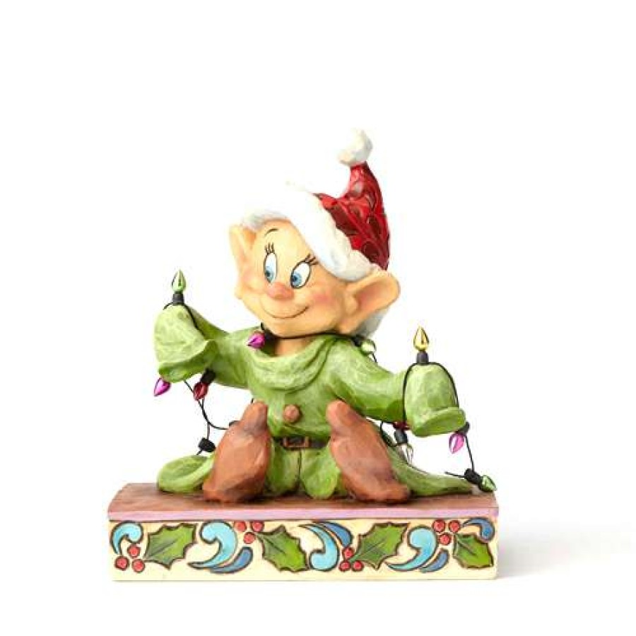 Figures & Figurines * | Best Sellers Disney Traditions By Jim Shore Dopey With Christmas Lights