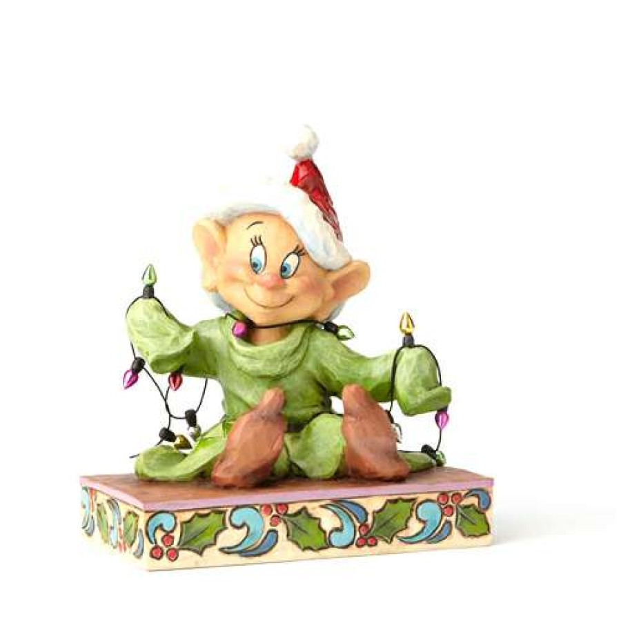 Figures & Figurines * | Best Sellers Disney Traditions By Jim Shore Dopey With Christmas Lights