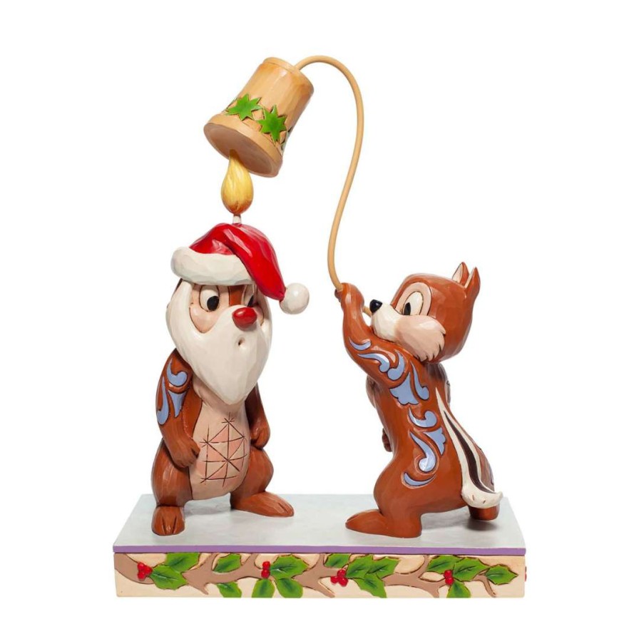 Figures & Figurines * | Disney Traditions By Jim Shore Christmas Chip 'N Dale Outlet Sale