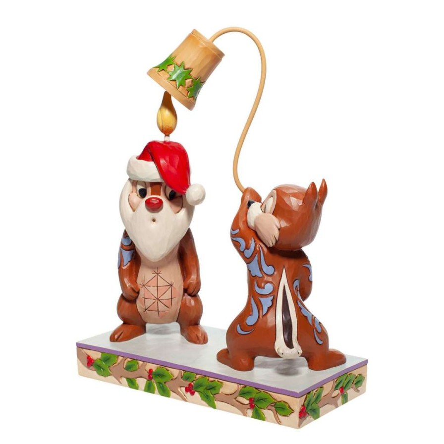 Figures & Figurines * | Disney Traditions By Jim Shore Christmas Chip 'N Dale Outlet Sale