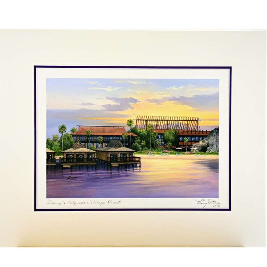 Prints And Signs * | Large Choice Disney Artist Print Larry Dotson Disney'S Polynesian Resort Bungalows