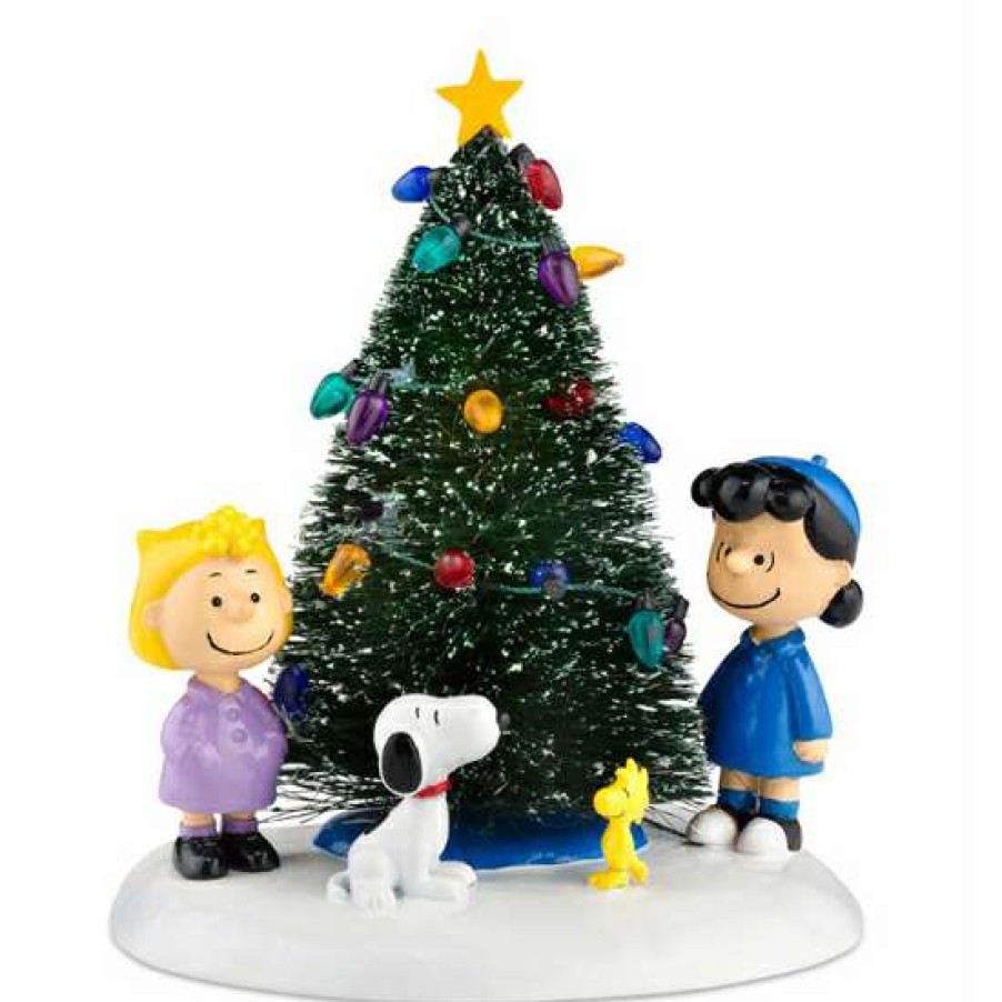 Figures & Figurines * | Disney Excellent Peanuts Village Figure O'Christmas Tree