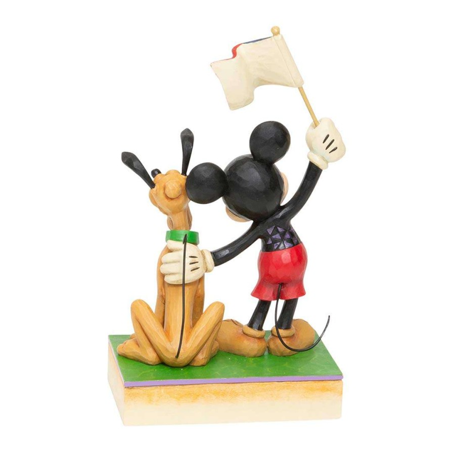 Figures & Figurines * | Disney Traditions By Jim Shore Mickey And Pluto Patriotic Less Expensive