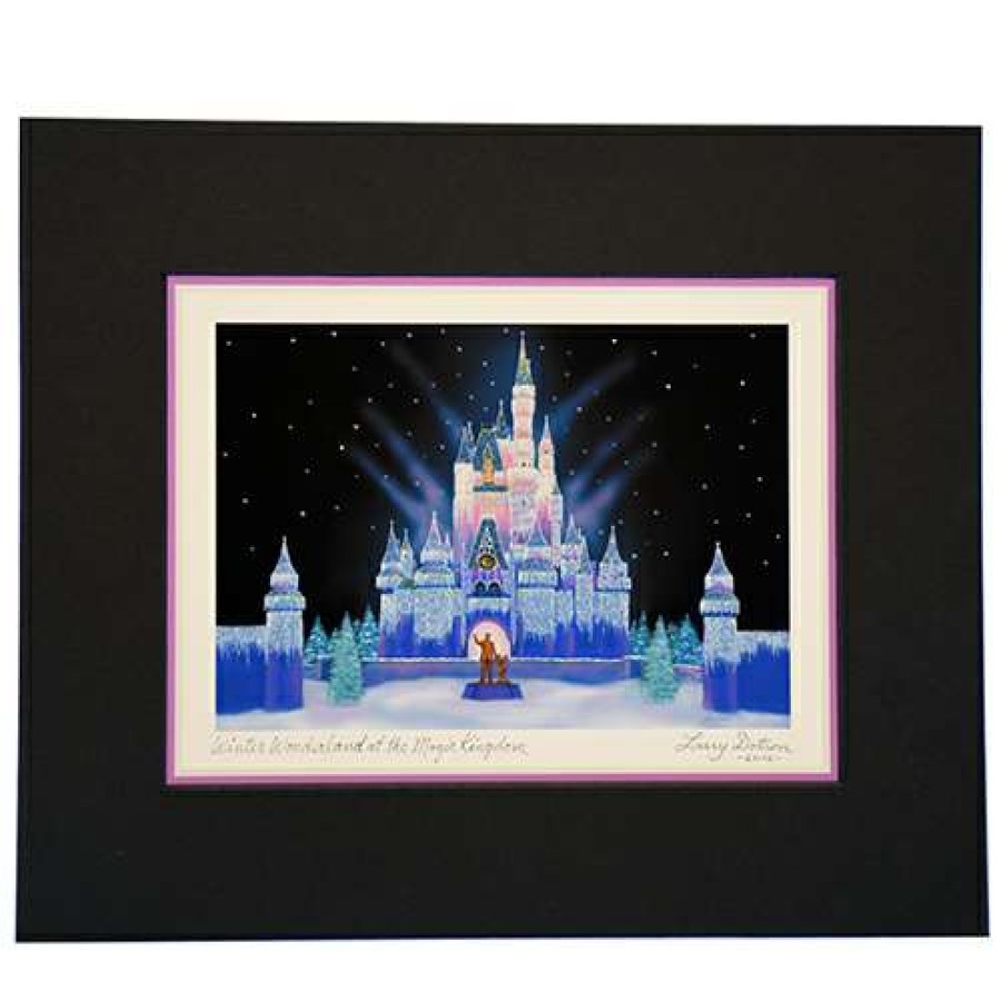 Prints And Signs * | Hot Sale Disney Artist Print Larry Dotson Winter Wonderland At The Magic Kingdom Black 11 14