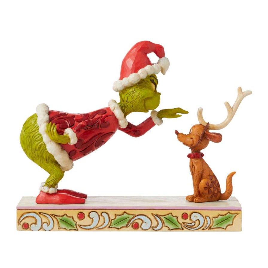 Figures & Figurines * | Universal Figure By Jim Shore Grinch Petting Max 6008889 Disney Special Style