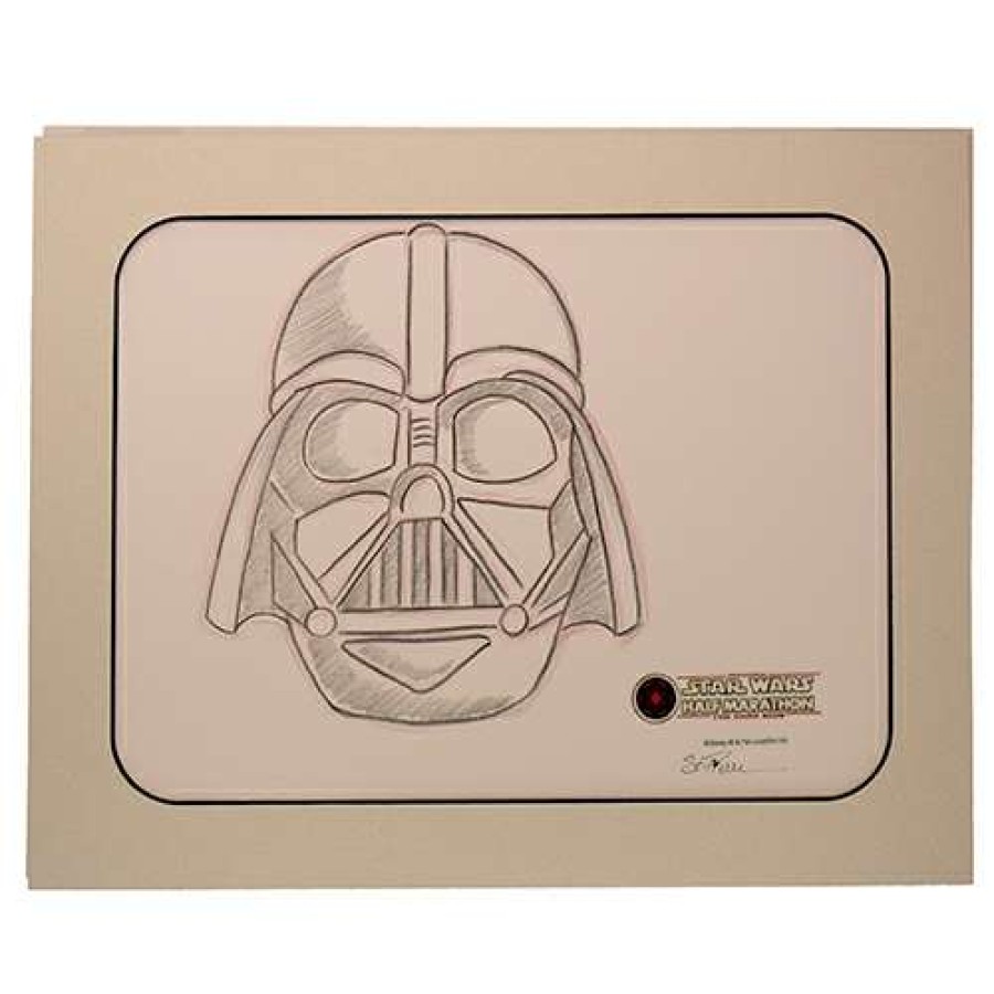 Prints And Signs * | Disney Customized Artist Sketch Star Wars Half Marathon Darth Vader Helmet (Specific) Exquisite Gifts