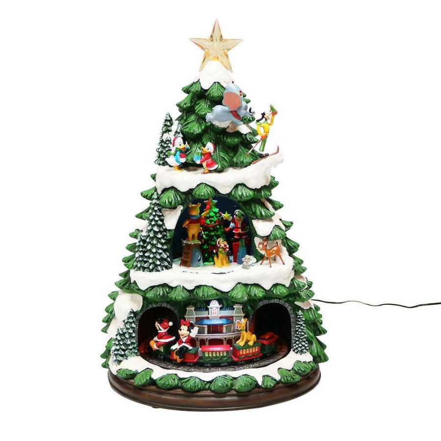 Figures & Figurines * | Shop Disney Holiday Decorations Animated Disney Holiday Tree With Music