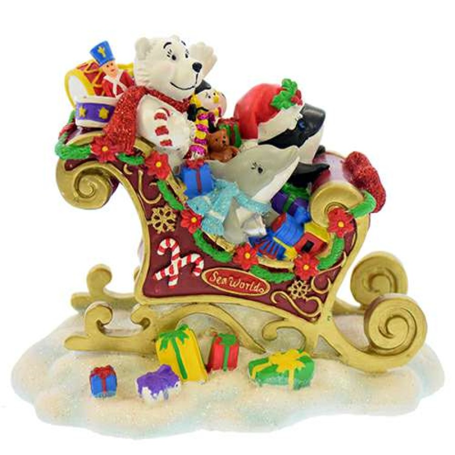 Figures & Figurines * | Disney Attractive Seaworld Figurine Four Character Animal Sleigh