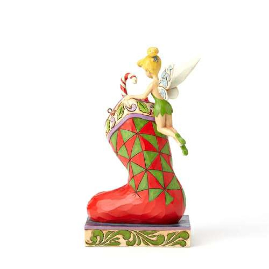 Figures & Figurines * | Excellent Disney Traditions By Jim Shore Christmas Tinker Bell With Stocking