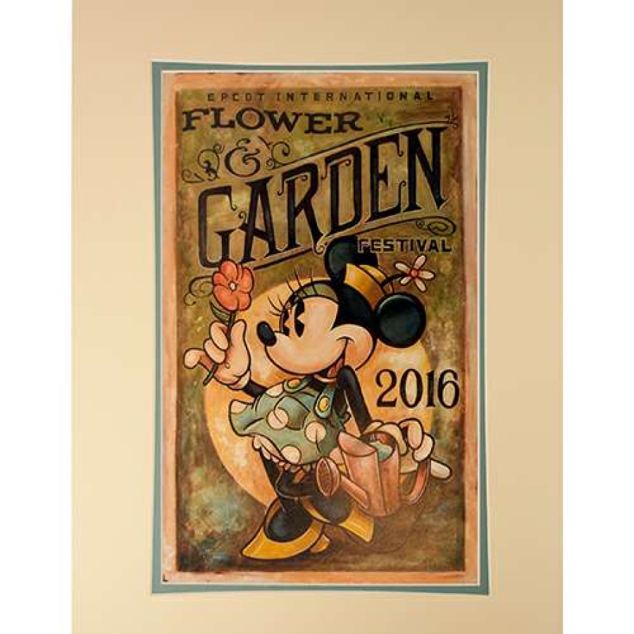 Prints And Signs * | Best Sellers Disney Deluxe Artist Print Minnie Gardener 2016 By Darren Wilson