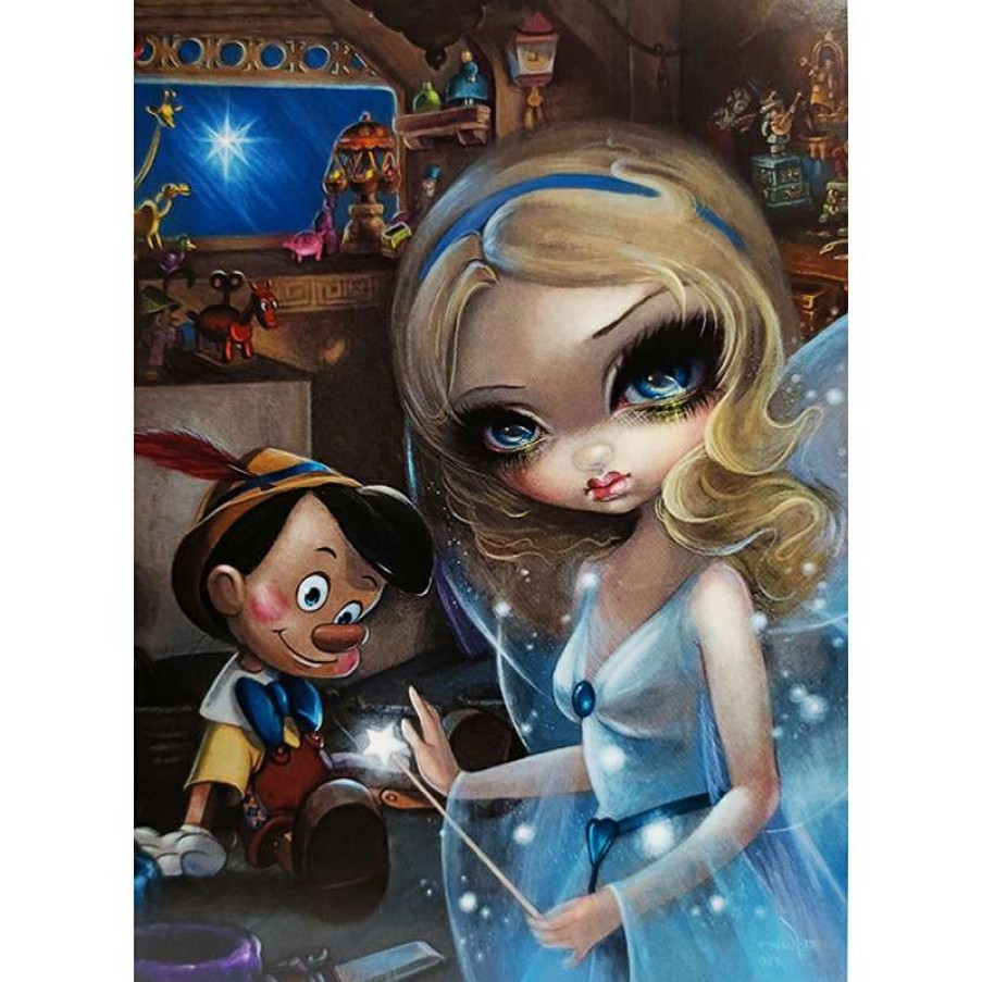 Prints And Signs * | Reliable Quality Disney Postcard Jasmine Becket-Griffith Pinocchio And The Blue Fairy