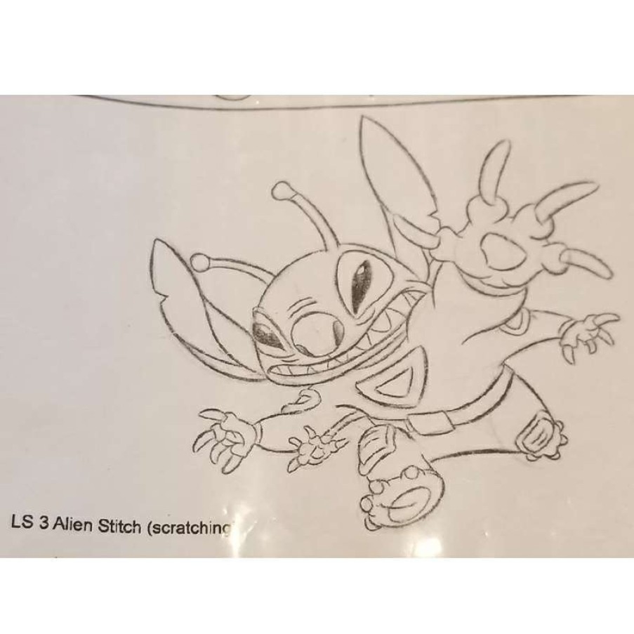 Prints And Signs * | Disney Customized Artist Sketch 1 Character Stitch Alien Stitch Scratching Original