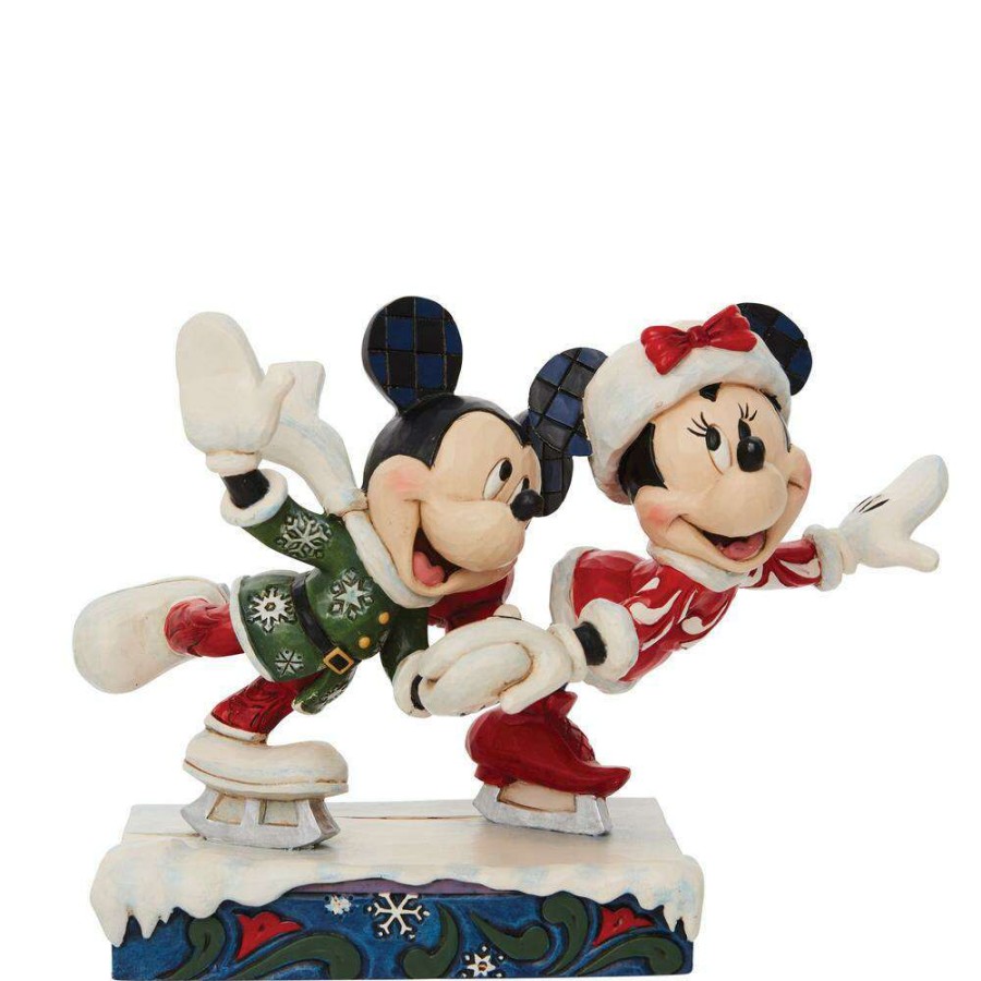 Figures & Figurines * | Original Disney Traditions Figurine Minnie & Mickey Skating