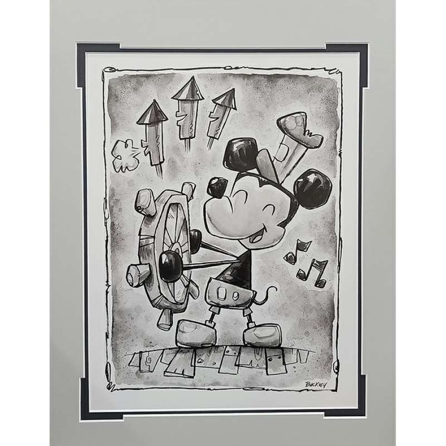 Prints And Signs * | Disney Artist Print David Buckley Steamboat Willie Cheap