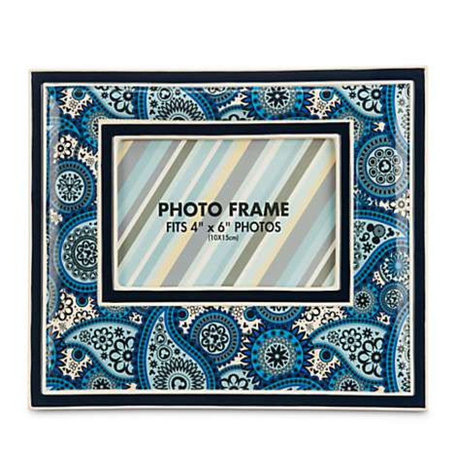 Prints And Signs * | Cut Price Disney Photo Frame Mickey Mouse Icon Indigo Ceramic Frame