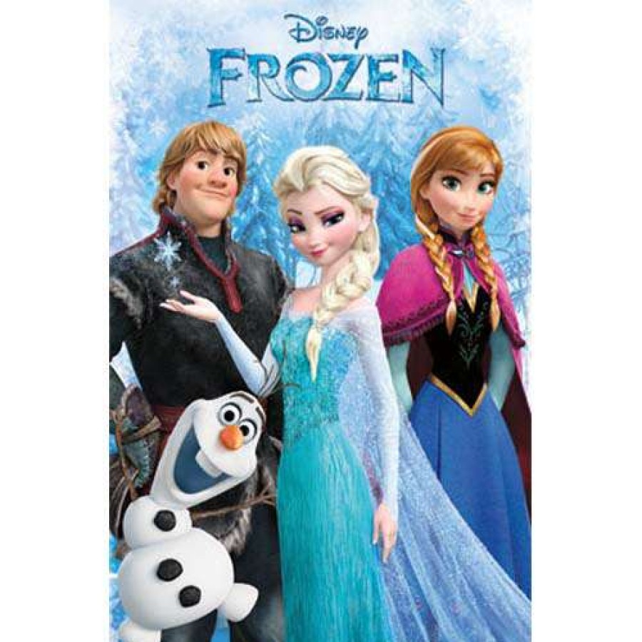 Prints And Signs * | Flash Sale Disney Poster Print Frozen Group Anna Elsa Kristoff Olaf