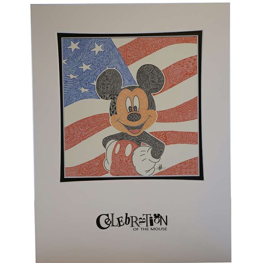 Prints And Signs * | Store Disney Artist Print Celebration Of The Mouse Gregg Visintainer American Mickey