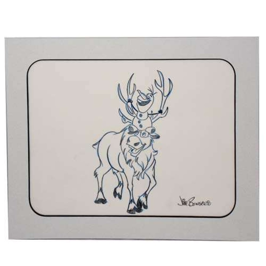 Prints And Signs * | Disney Customized Artist Sketch 2 Character Frozen Sven The Reindeer And Olaf Free Delivery