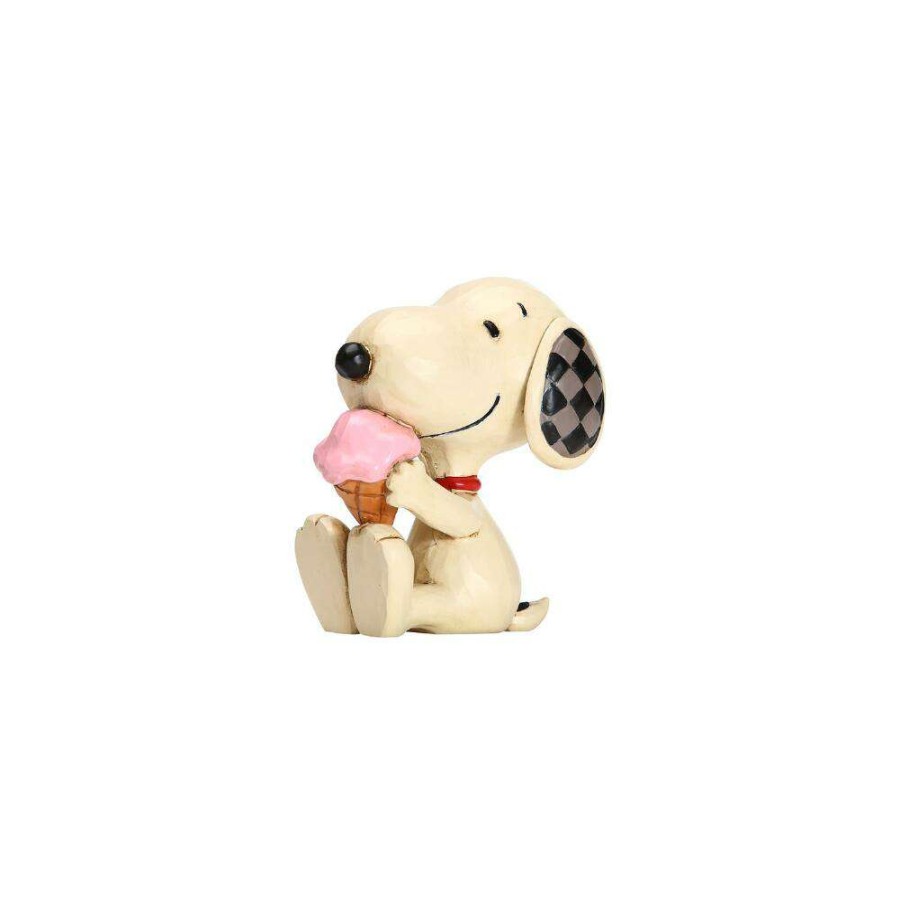 Figures & Figurines * | Disney Sale Online Peanuts By Jim Shore Mini Snoopy With Ice Cream