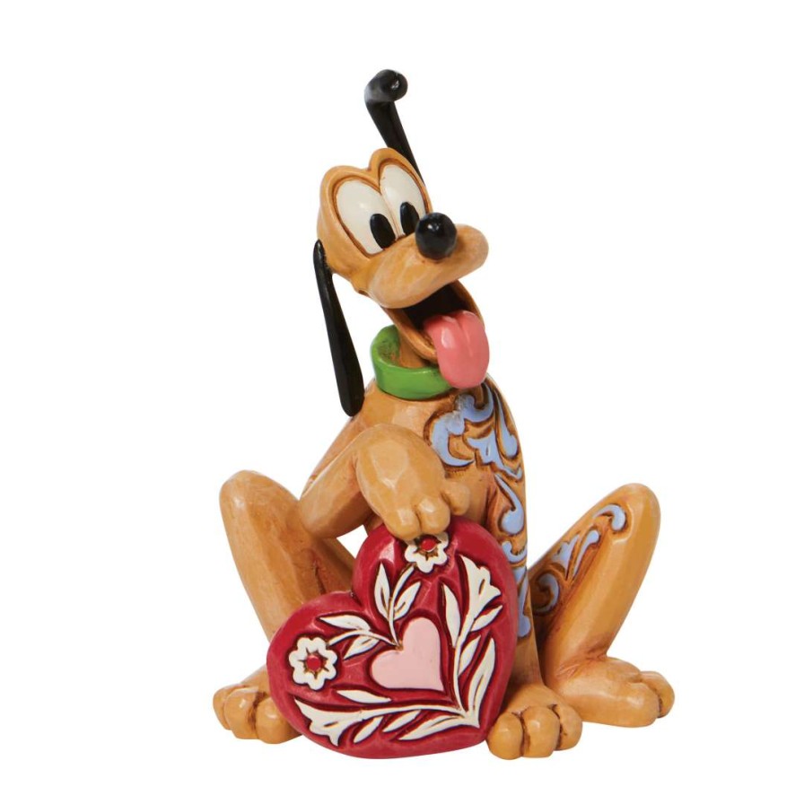 Figures & Figurines * | Disney Traditions Figure Pluto Holding Heart Official