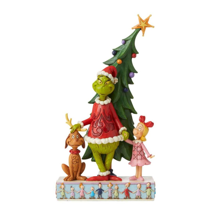 Figures & Figurines * | Universal Grinch By Jim Shore Figure Grinch, Max And Cindy By Tree Disney Best Sale