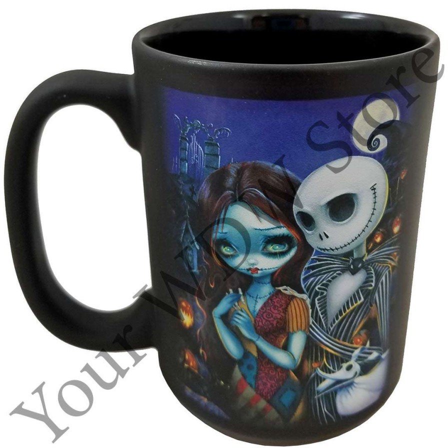 Prints And Signs * | Store Disney Coffee Cup Jack And Sally Cup By Jasmine Becket-Griffith