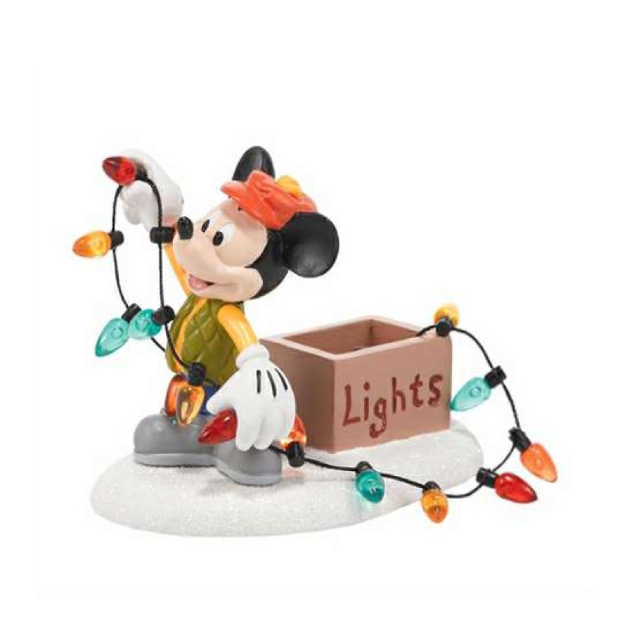 Figures & Figurines * | Disney Village Figure Mickey Lights Up Christmas Less Expensive