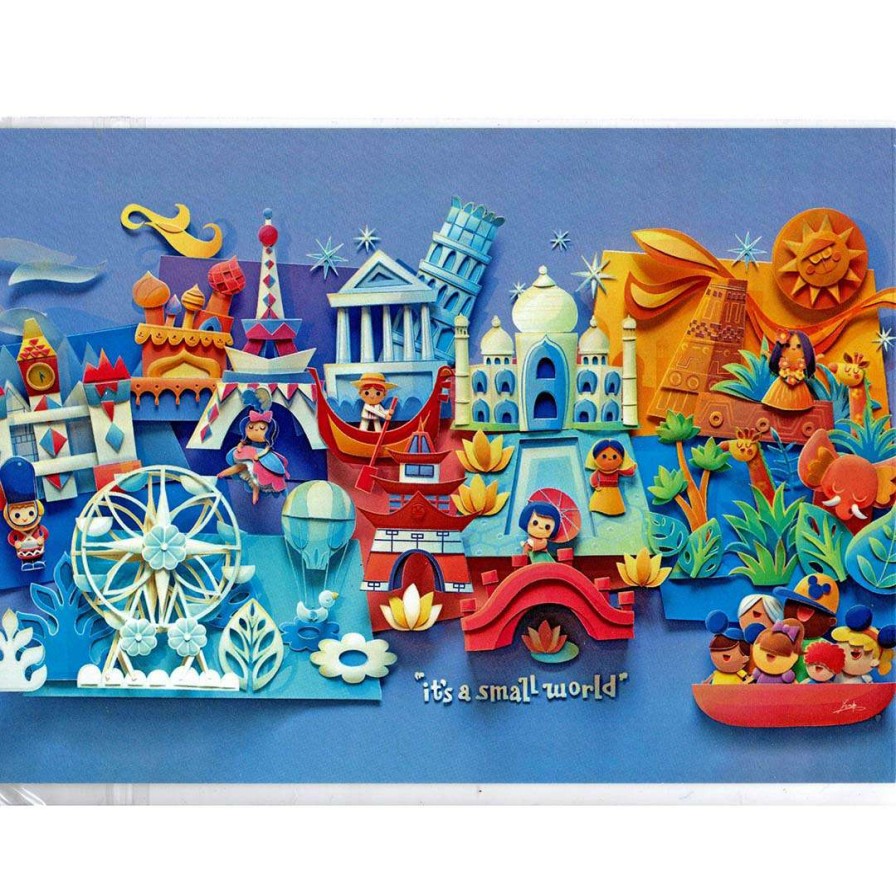 Prints And Signs * | Best Sale Disney Postcard Fenway Fan Magic In A Small World